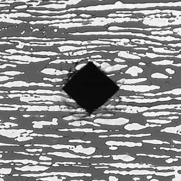 Essai de dureté et pourcentage ferrite delta Clemex