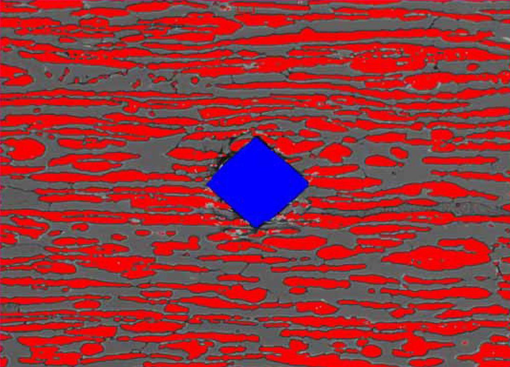 Microhardness and delta ferrite (Vickers) | Clemex