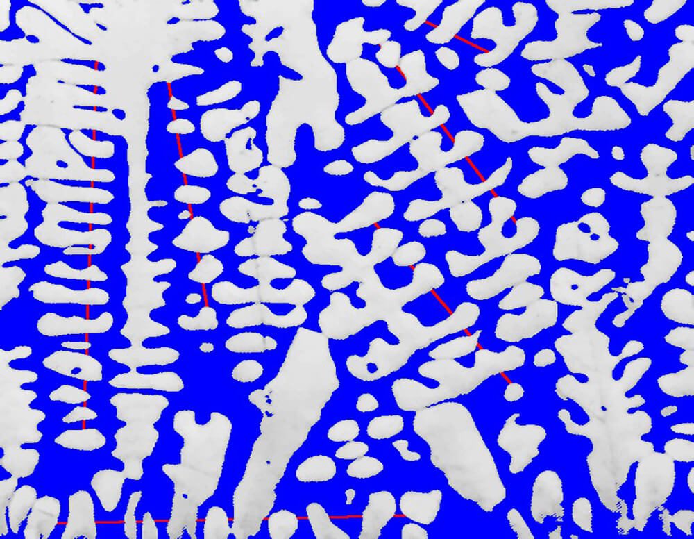 Dendritic arm spacing in copper lead alloy | Clemex
